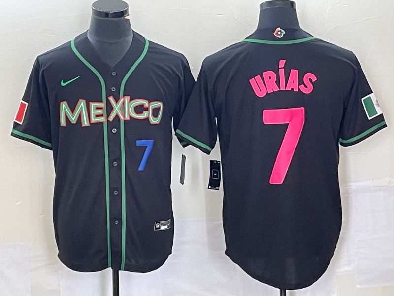 Men 2023 World Cub Mexico #7 Urias Black pink Nike MLB Jersey40->more jerseys->MLB Jersey